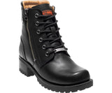 Harley Davidson Ladies Asher Black Leather Zip Lace-Up Boot Biker Boots - BOOTSANDLEATHER