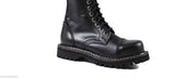 Angry Itch 20 Hole Punk Black Buckle Leather Army Ranger Boots Steel Toe Zip - BOOTSANDLEATHER