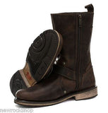 Harley Davidson Jayden Mens Boot Brown Leather Engineer Biker Zip Boots Original - BOOTSANDLEATHER