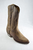 Loblan 2616 Brown Waxy Leather Cowboy Boots Hand Made Classic Biker Western 206 - BOOTSANDLEATHER