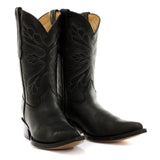 Grinders Dallas Black Western Cowboy Ladies Leather Boots - BOOTSANDLEATHER