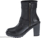 Harley Davidson Ludwell Ladies Biker Boots Black Leather Heel Boot - BOOTSANDLEATHER