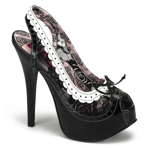 Bordello Teeze 17 Ladies Black Concealed Shoes Platform Heel Pump - BOOTSANDLEATHER