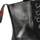 Angry Itch 8 Hole Punk White Rub Off Leather Army Ranger Boot Steel Toe - BOOTSANDLEATHER