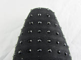 Rossellini Baldoria Mens Shoes Black Faux Suede Studded Heel Loafer Mocasin - BOOTSANDLEATHER