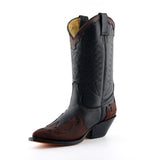 Grinders Arizona Black Burgundy Cowboy Western Leather Knee High Biker Boots - BOOTSANDLEATHER