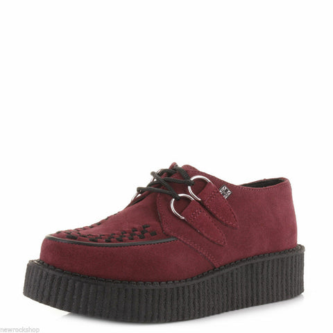 Tuk Av8840 T.U.K. Unisex Shoes Creepers  Red Burgundy Bordeaux Suede Av8840 - BOOTSANDLEATHER