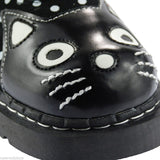 Tuk T2210 Womens Suede Polka Dot Kitty Mary Jane Shoes Black & White - BOOTSANDLEATHER