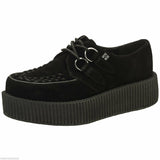 Tuk Av7757 T.U.K. New Unisex Viva Hi Sole Creepers  Black Suede A7757 - BOOTSANDLEATHER