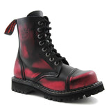 Angry Itch 8 Hole Black Leather Pink Rub Off Combat Boots Army Ranger Steel Toe - BOOTSANDLEATHER