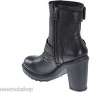 Harley Davidson Ludwell Ladies Biker Boots Black Leather Heel Boot - BOOTSANDLEATHER