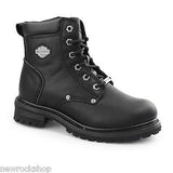 Harley Davidson Shawnee Ladies Biker Boots Black Leather Riding Ankle Boot - BOOTSANDLEATHER