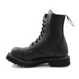 Angry Itch 14 Hole Black Combat Vegan Leather Army Ranger Boots Steel Toe Zip - BOOTSANDLEATHER