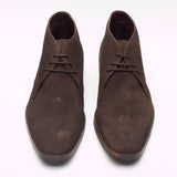 Lucini Men Brown Coffe Suede Lace Up Desert Chukka 3 Eyelet Boots Chisel Toe - BOOTSANDLEATHER
