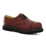 Grinders Regent Ladies Shoes Red Cherry Leather Safety Steel Cap Unisex Boot - BOOTSANDLEATHER