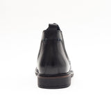 Lucini Formal Men Black Leather Formal Chelsea Slip-On Boots Wedding Office - BOOTSANDLEATHER