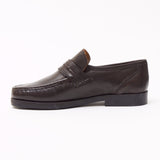 Lucini Formal Men Brown Sheep Leather Moccasin Heels Shoes Slip On Wedding - BOOTSANDLEATHER