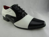 Rossellini Marco Mens Shoes Black White Patent Lace Up Casual Shoe - BOOTSANDLEATHER