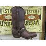 New Rare Loblan 548 Brown Purple Heel Leather Men Cowboy Boots Biker Square - BOOTSANDLEATHER