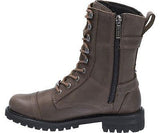 Harley Davidson Balsa Biker Boots Grey Stone Leather Ankle Lace Up Combat Boot - BOOTSANDLEATHER