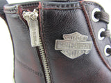 Harley Davidson Oberlin Dark Brown Leather Biker Men Shoes High Top Sneaker Zip - BOOTSANDLEATHER