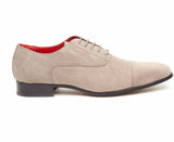Rossellini Mario Mens Shoes Grey Faux Suede Lace Up Pointed Casual Shoe - BOOTSANDLEATHER