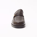 Lucini Formal Men Brown Sheep Leather Moccasin Heels Shoes Slip On Wedding - BOOTSANDLEATHER