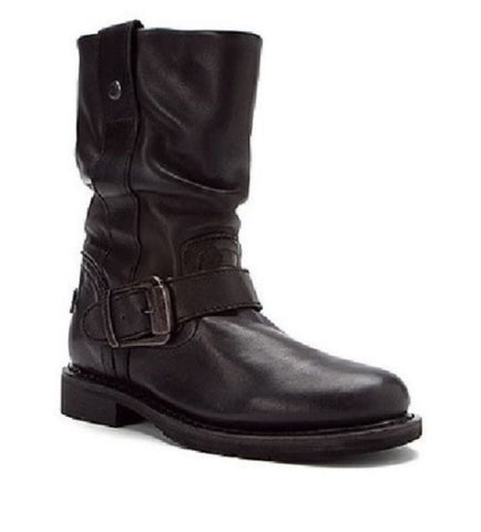 Harley Davidson Ladies Darice Black Leather Boot Slip On Biker Boots Original - BOOTSANDLEATHER