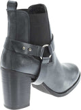 Harley Davidson New Ladies Grey Leather Catalani Chunk Heel Biker Boots Ash - BOOTSANDLEATHER
