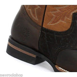 Grinders New Unisex Frontier Brown Biker Cowboy Western Leather Boots - BOOTSANDLEATHER