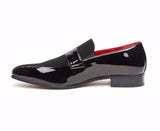 Rossellini Montez Men Black Suede Patent Brogues Ankle Boots Leather Lined Heel - BOOTSANDLEATHER