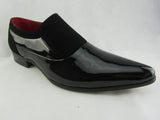 Rossellini Hackney Men Shoes Black Nubuck Leather Lined Pointed Slip On Smart - BOOTSANDLEATHER