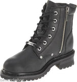 Harley Davidson Shawnee Ladies Biker Boots Black Leather Riding Ankle Boot - BOOTSANDLEATHER