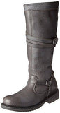 Harley Davidson Ladies Womens Cyndie 15" Strap Slate Leather Studs Biker Boots - BOOTSANDLEATHER