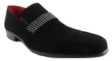 Rossellini Rimini Mens Moccasin Shoes Black Nubuck Leather Lined Heel Loafer - BOOTSANDLEATHER