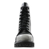 Angry Itch 8 Hole Punk White Rub Off Leather Army Ranger Boot Steel Toe - BOOTSANDLEATHER