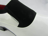 Rossellini Hackney Men Shoes Black White Nubuck Leather Lined Pointed Wedding - BOOTSANDLEATHER