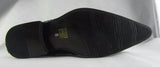 Rossellini Benitez Mens Shoes Black Leather Lined Metal Pointed Rock Shoe - BOOTSANDLEATHER