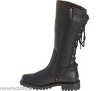 Harley Davidson Alexa Ladies Biker Boots Black Leather Back Lace Riding Boot - BOOTSANDLEATHER