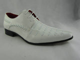 Rossellini Prato Z3 Mens Shoes Lace Up White Patent Pointed Casual Shoe - BOOTSANDLEATHER