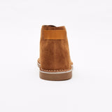 Lucini Men Brown Tan Suede Lace Up Desert Chukka 2 Eyelet Boots Chisel Toe - BOOTSANDLEATHER