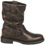 Harley Davidson Ladies Darice Brown Leather Boot Slip On Biker Boots Original - BOOTSANDLEATHER