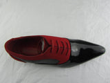 Rossellini Armando Mens Shoes Black Patent Red Nubuck Lace Up Pointed Casual - BOOTSANDLEATHER