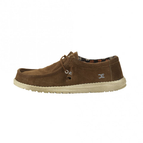 Hey Dude 2 Eye Men Shoes Wally Brown Nut Suede Lace Up Mule