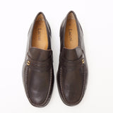 Lucini Formal Men Brown Sheep Leather Moccasin Heels Shoes Slip On Wedding - BOOTSANDLEATHER