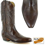 Loblan 194 Brown Whisky Leather Cowboy Boots Hand Made Classic Men'S Western - BOOTSANDLEATHER