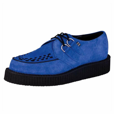 T.U.K. A8282 Tuk Shoes Mondo Lo Sole Creepers Electric Blue Suede Brothel - BOOTSANDLEATHER
