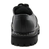 New Angry Itch Black Leather Unisex Shoes 3 Eyelets Steel Cap Combat Punk Rock - BOOTSANDLEATHER
