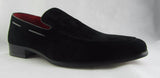 Rossellini Runu Mens Moccasin Shoes Black Faux Suede Heel Loafer - BOOTSANDLEATHER