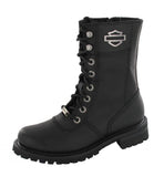 Harley Davidson Shoes - Boots Matisa - Black 10" Lace Up Boot Leather Zip Biker - BOOTSANDLEATHER
